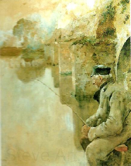 Carl Larsson fiskare fran grez -sur-loing France oil painting art